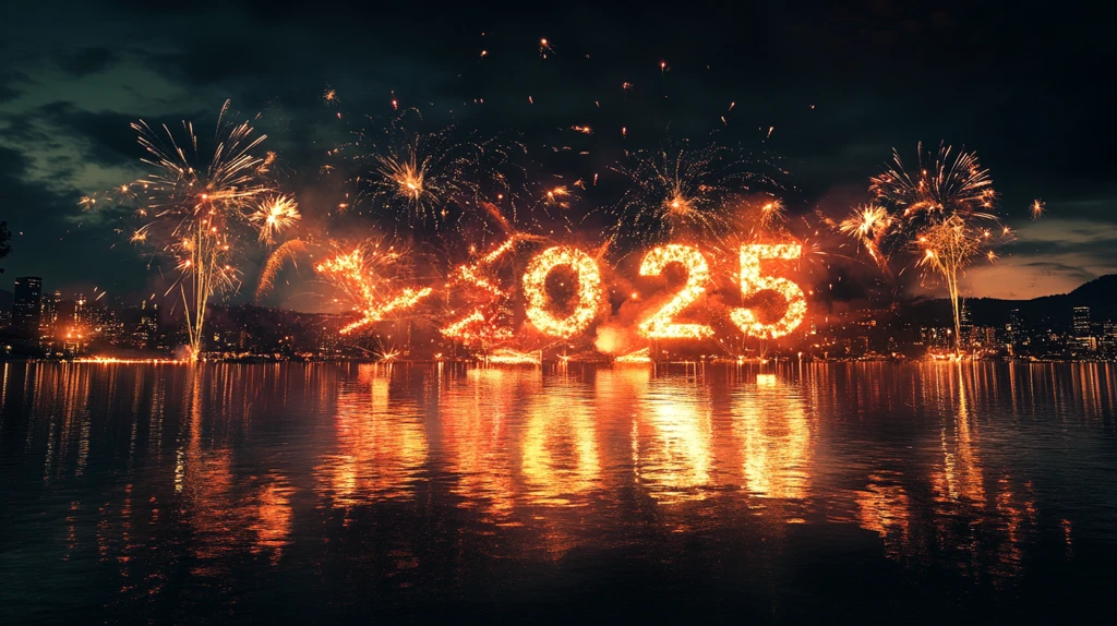 新年焰火数字夜