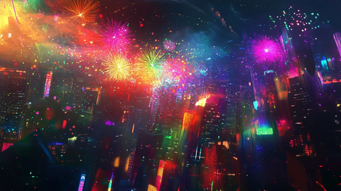 现代科技城市缤纷炫彩
