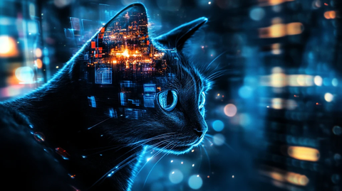 未来科技城市光影