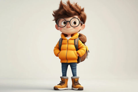 帅气的卡通小男孩