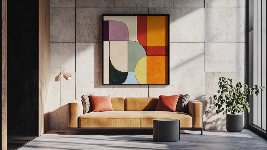 彩色纹理背景客厅壁画