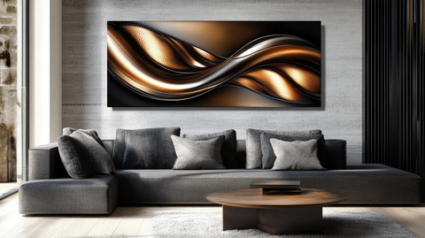 金色线条客厅装饰画