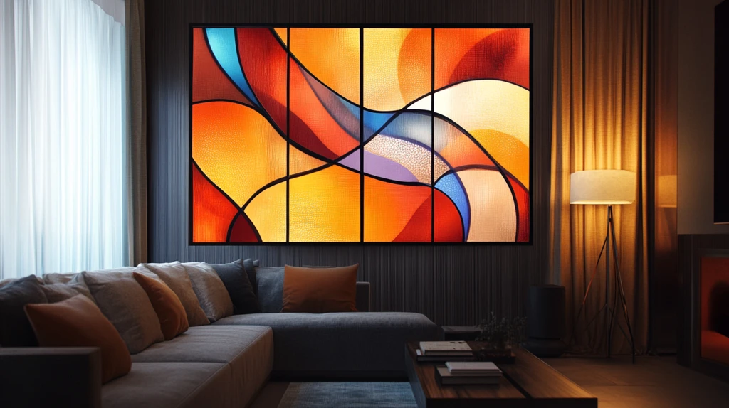 手绘创意现代色彩挂画