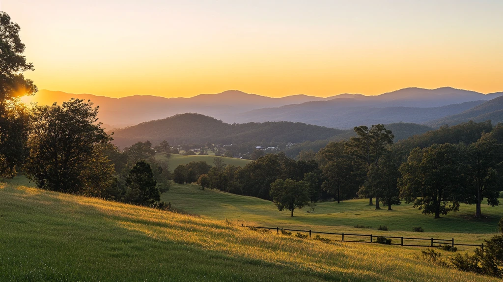 山峦山野日出风景