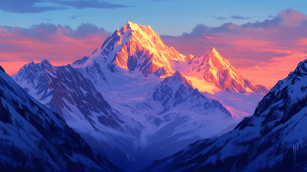 南迦巴瓦峰插画