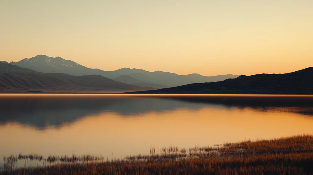 高原湖泊黄昏