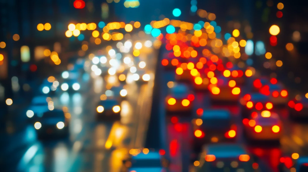 城市车流彩色光影