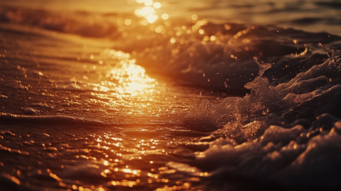 海浪浪花日出日落