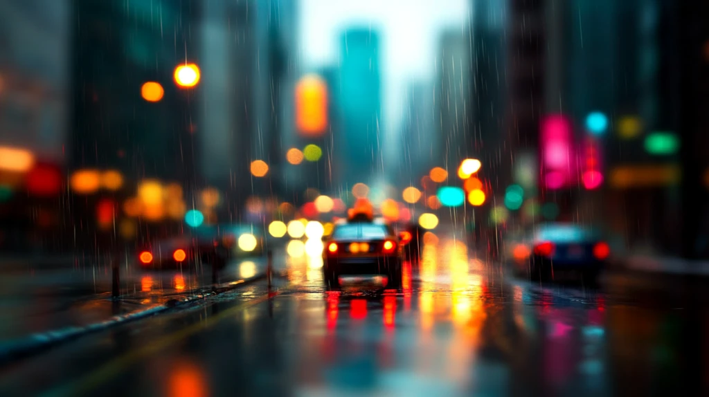 雨夜行人与车辆