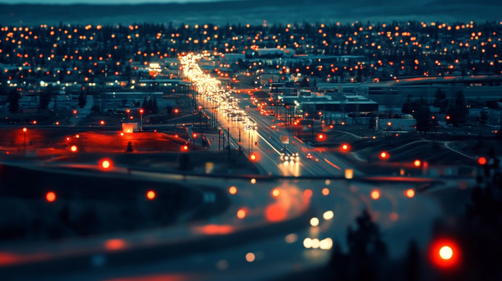 夜晚灯光道路交通