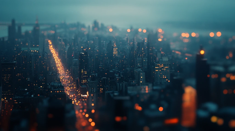 朦胧城市风光