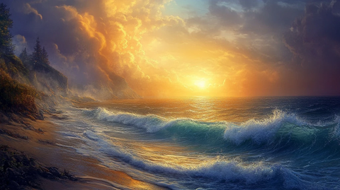 超高清大海装饰画