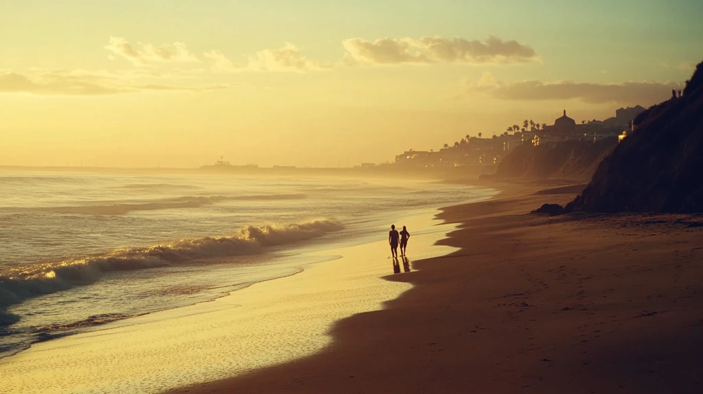 海边风景人物意境