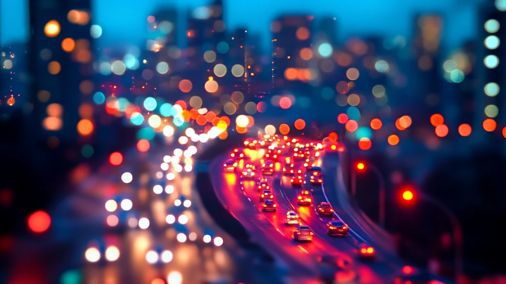 城市车流彩色光影