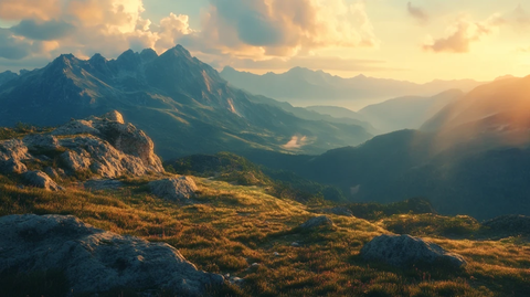 山影暮色黄昏时