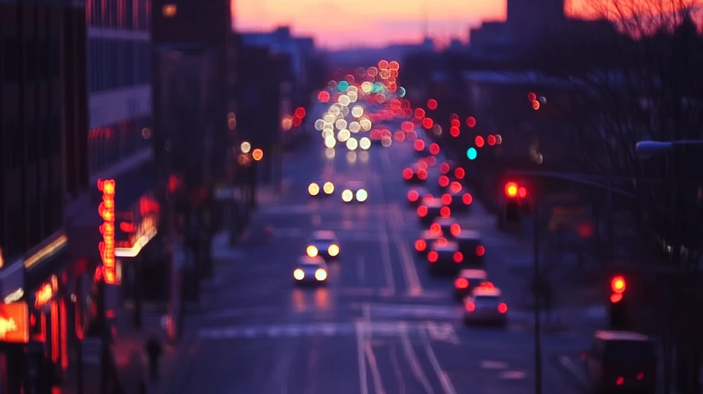 城市车流彩色光影