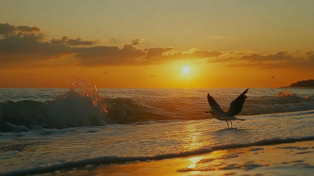 大海飞鸟海燕起航归航