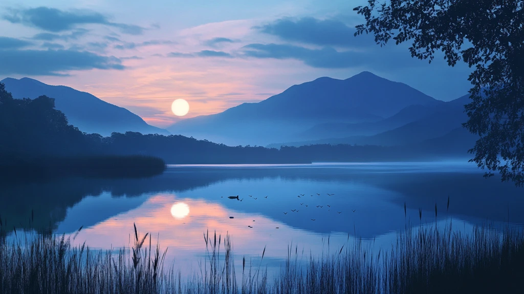 大幅高清山水日出