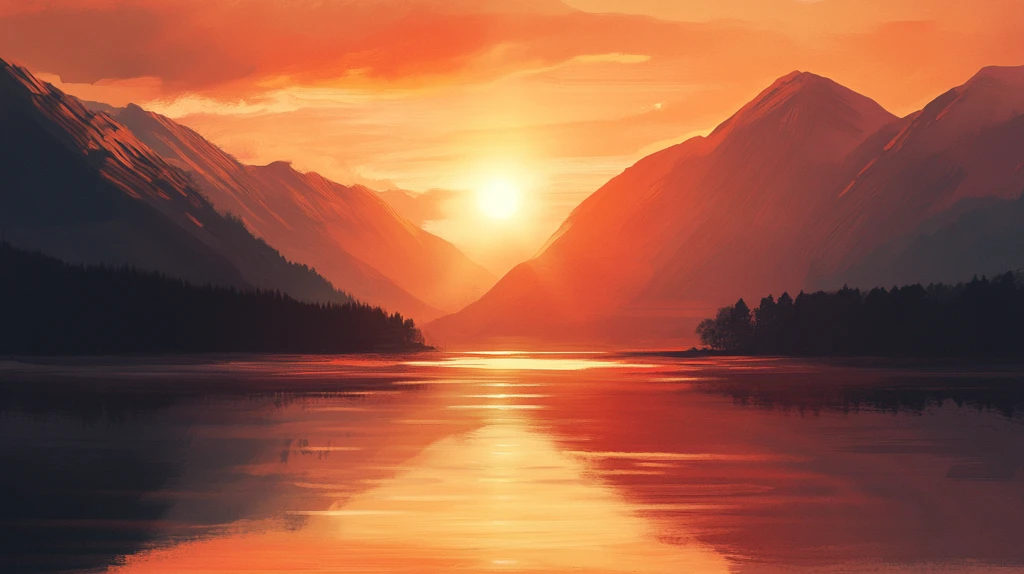 大幅高清山水日出