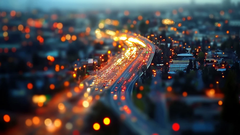 夜晚灯光道路交通