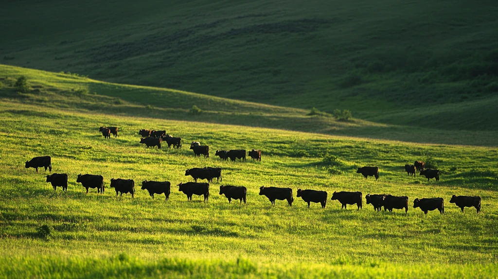绿色草原牛群牧归