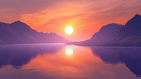 大幅高清山水日出