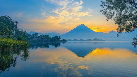 印度尼西亚火山日出