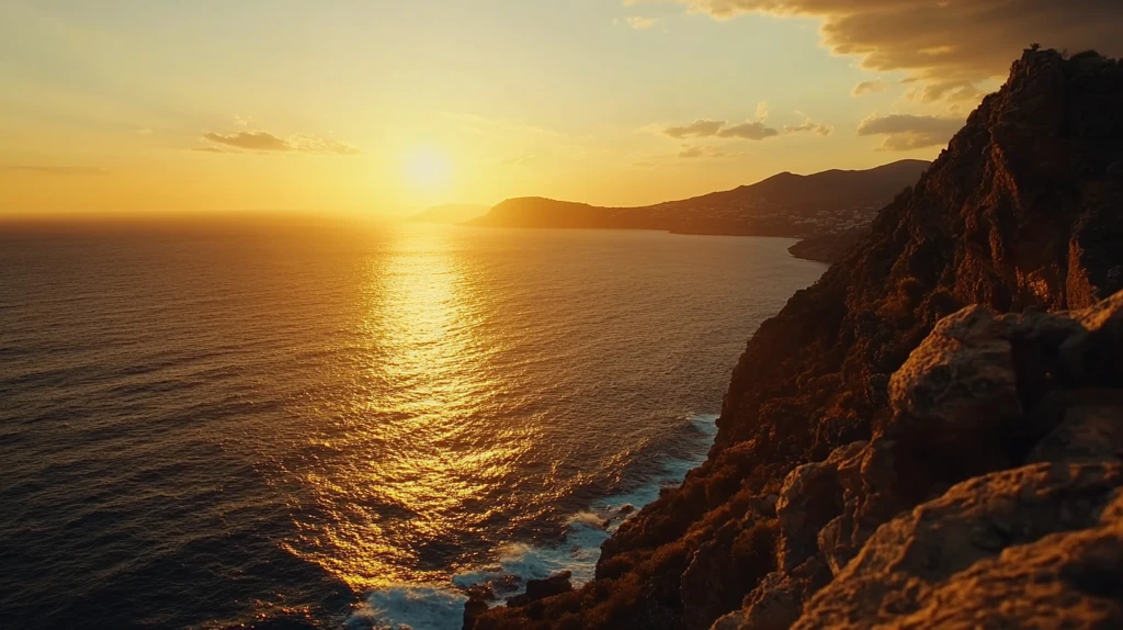 阳光夕阳太阳岩石岸边