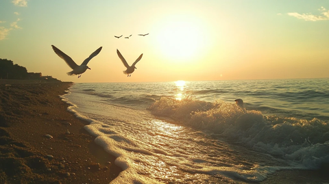 阳光与海鸥