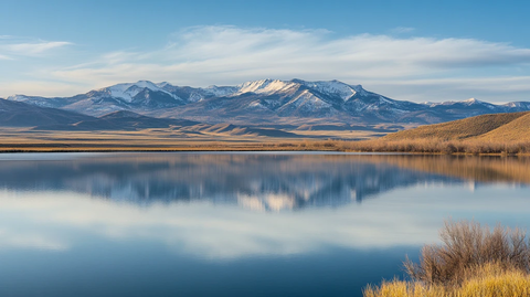 牛心山雪山倒影
