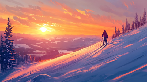 冬季户外登山雪景