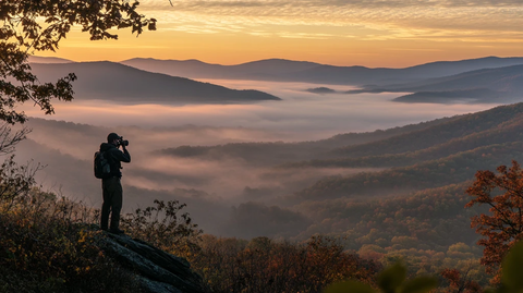 云雾秋色晨雾金色