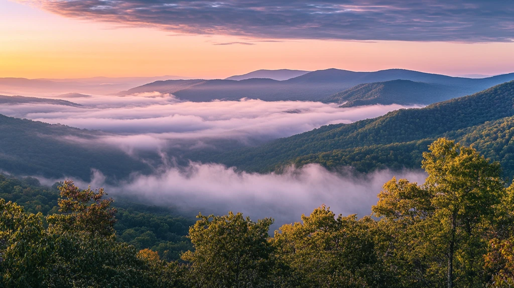 林场金秋山区云雾