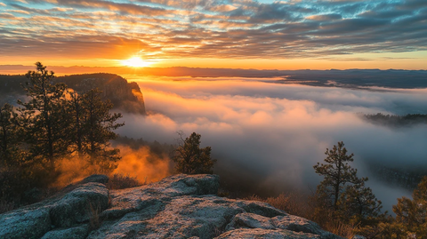 哈纳斯风景云雾日出