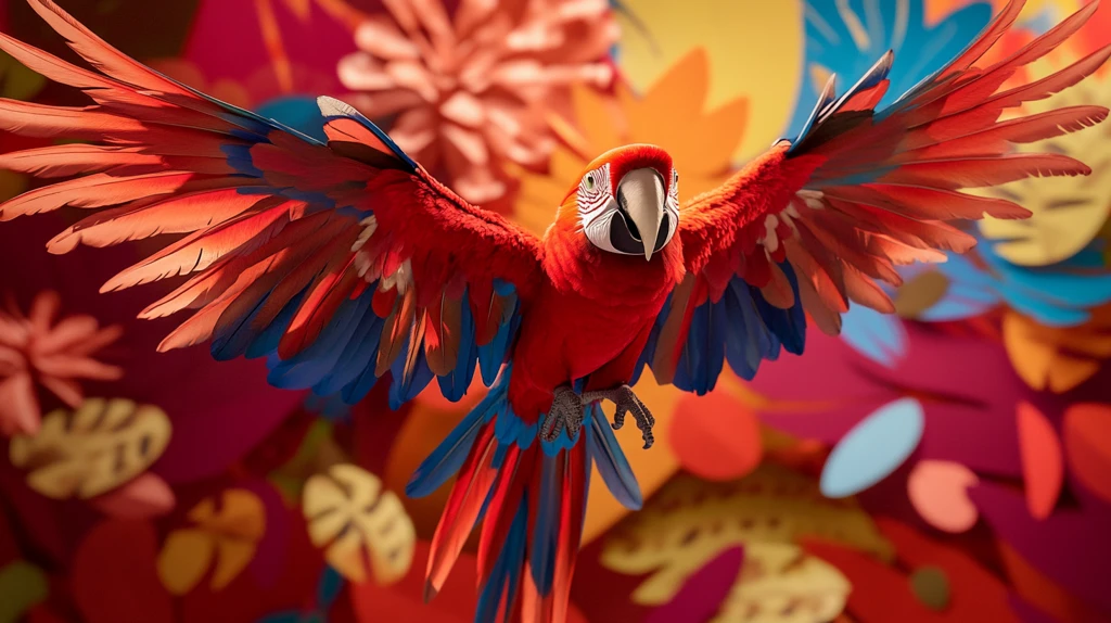 红金刚鹦鹉肖像