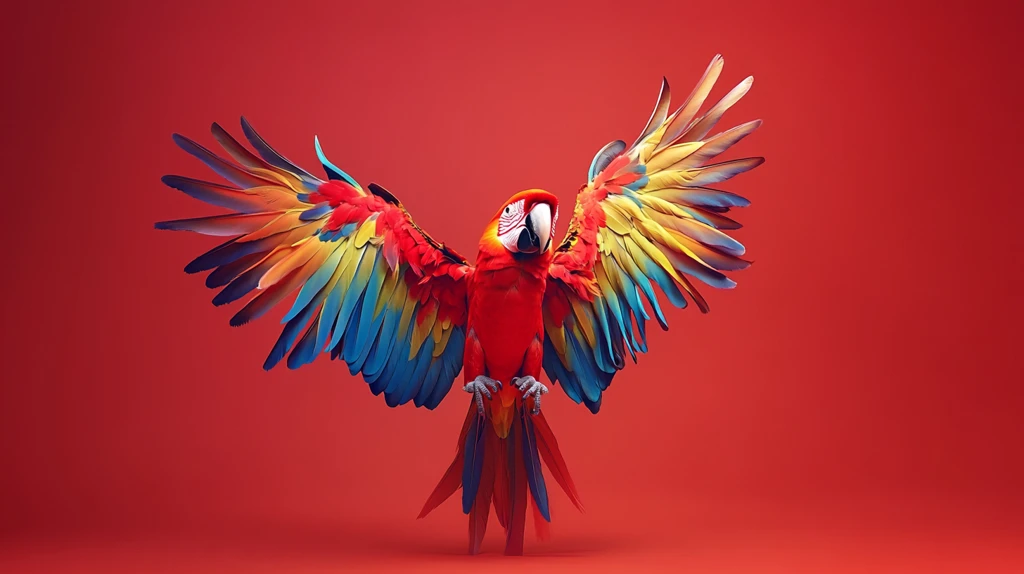 红蓝金刚鹦鹉肖像