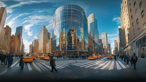 城市街道行人车辆