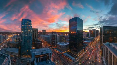 都市暮色交通景