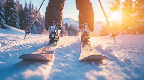 冬季滑雪微距人