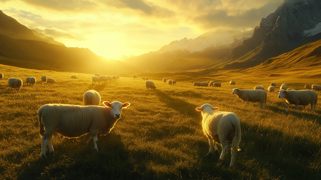 披着晨曦的羊群