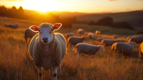 披着晨曦的羊群