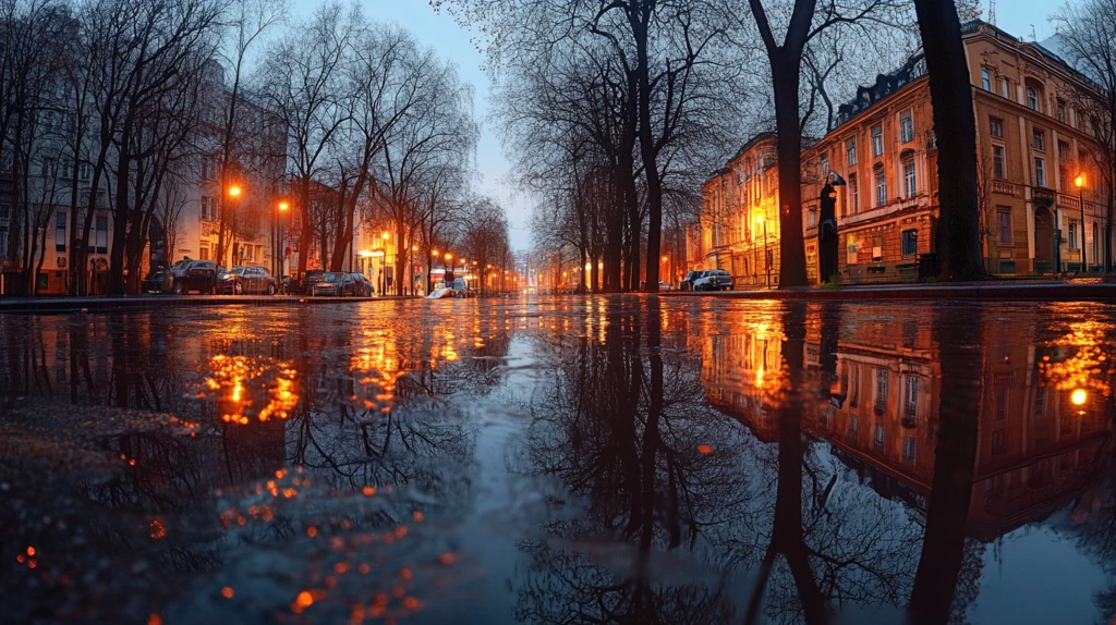 雨后街景美丽街景