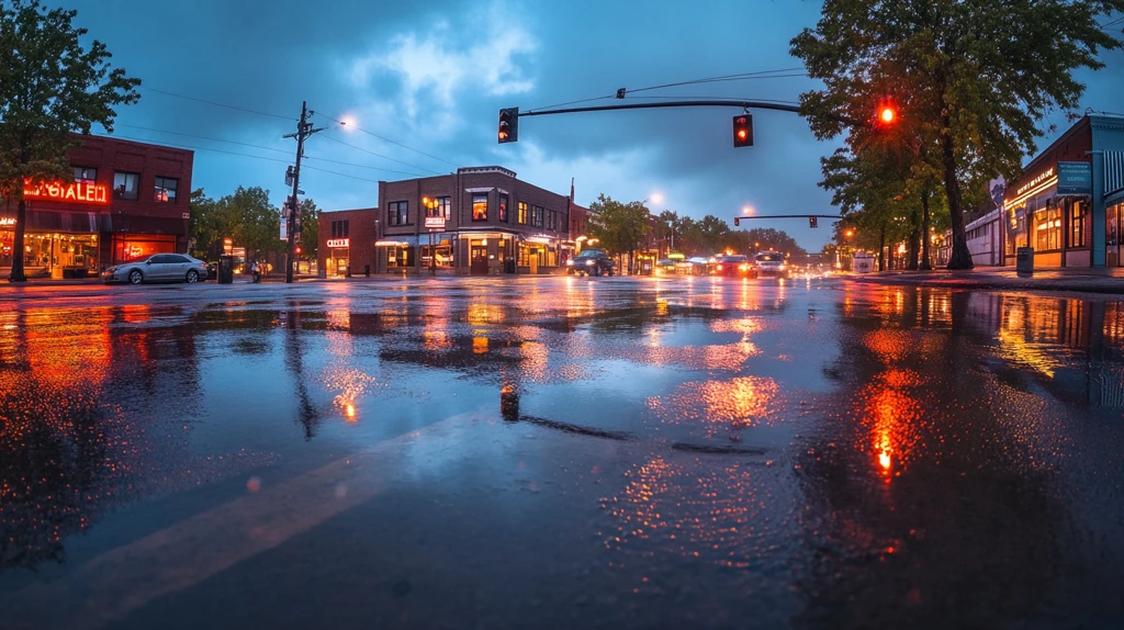 雨后街景美丽街景