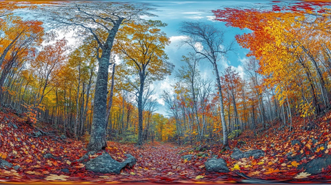 光雾山红叶林全景