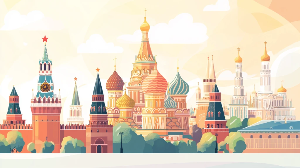 俄罗斯天际线插画