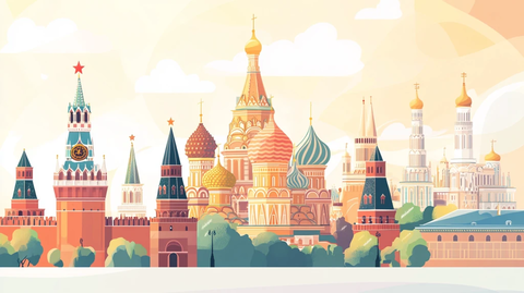 俄罗斯天际线插画