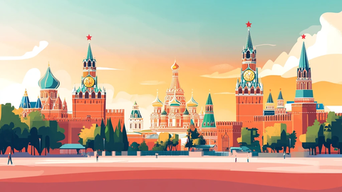 莫斯科插画素材背景