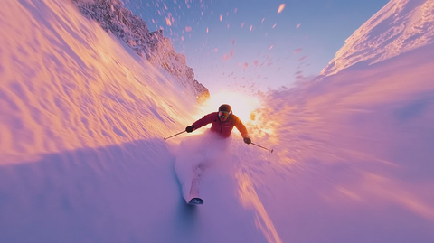 雪景滑雪阳光下