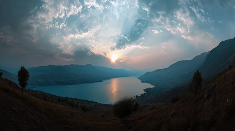 喀纳斯湖全景图