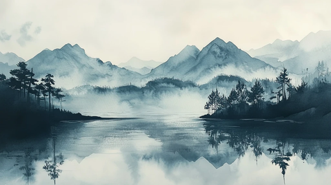 唯美意境山水画